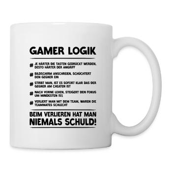 Gamer Logik | Gaming & Zocken - Tasse - Weiß - Rechts