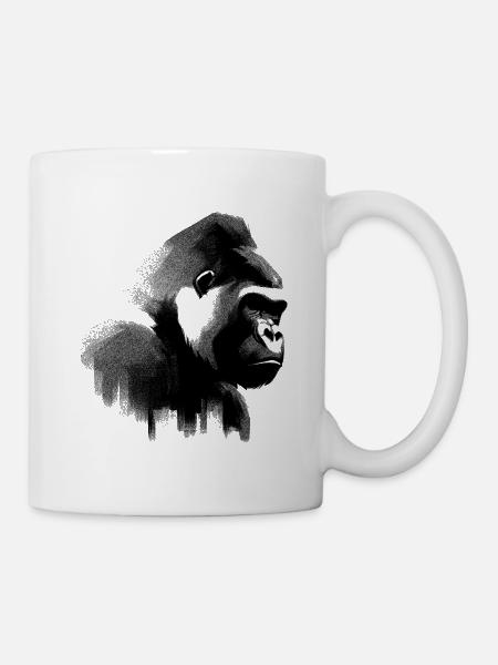 Gorilla Schattenspiel - Tasse - Weiß
