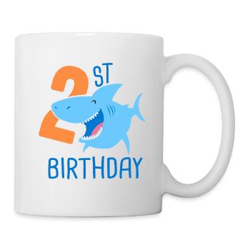 2nd Birthday Boy 2 Year Old Shark - Mug - white - Right
