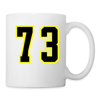 73 Zahl Trikot - Tasse - Weiß - Rechts
