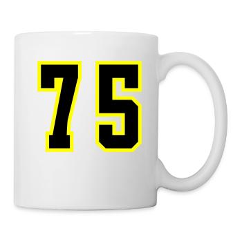 75 Zahl Trikot - Tasse - Weiß - Rechts