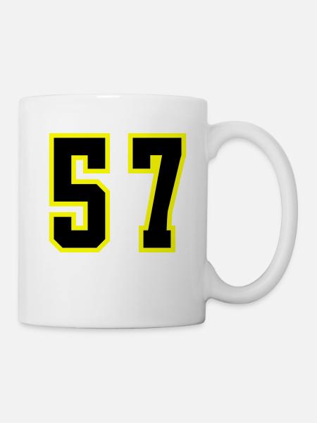 57 Zahl Trikot - Tasse - Weiß