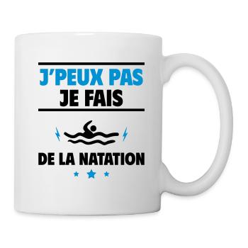 Je fais de la natation, nageur,nageuse - Mug blanc - blanc - Droite