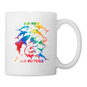 No fins no future Regenbogenfarben - Tasse - Weiß - Rechts