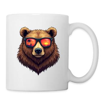 Bear wearing sunglasses - Mug - white - Right