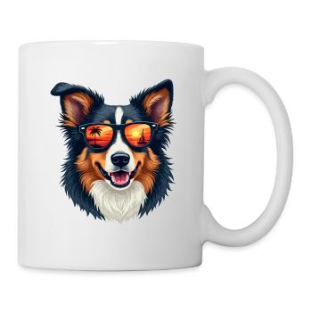 Berger australien portant des lunettes de soleil - Mug blanc - blanc - Droite