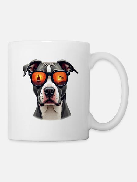 A with sunglasses - Mug - white