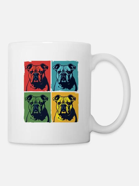 Un bulldog avec un style pop art - Mug blanc - blanc