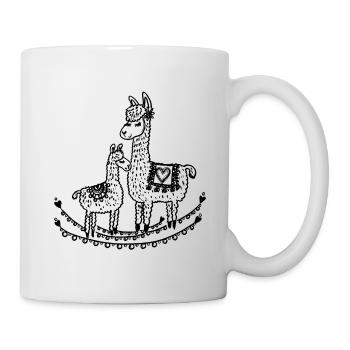 Maman Lama et Lama Enfant - Mug blanc - blanc - Droite