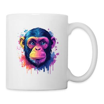 Psychedelic monkey with vibrant colors - Mug - white - Right