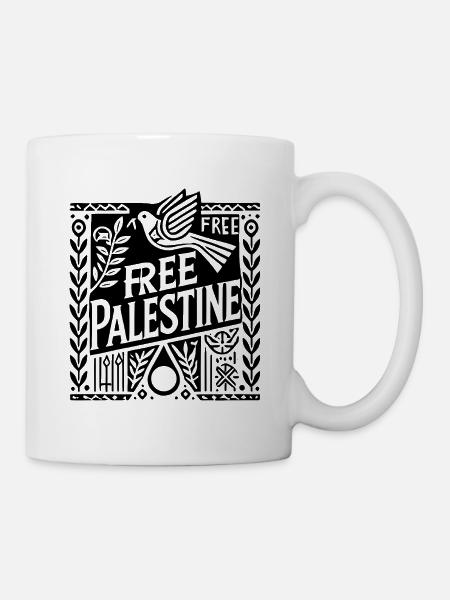 Free palestine - Tasse - Weiß