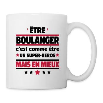Être boulanger, c'est mieux qu'un super-héros - Mug blanc - blanc - Droite