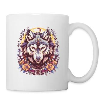 Head of a wolf in New School tattoo style - Mug - white - Right