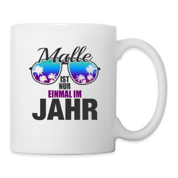 Malle Mallorca Bier Party Urlaub Feiern Geschenk - Tasse - Weiß - Rechts
