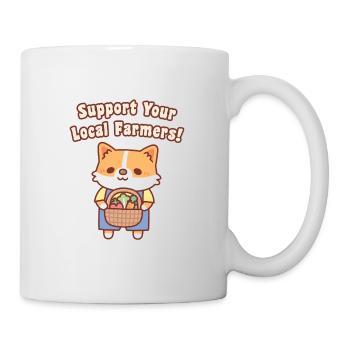 Cute Corgi Vegetables Support Your Local Farmers - Mug - white - Right