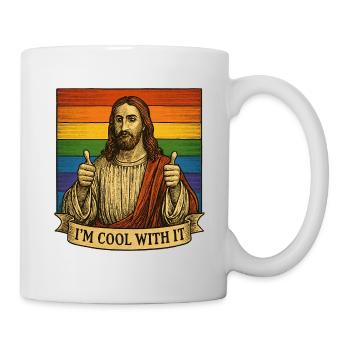 Rainbow Jesus – I'm Cool With It - Mug - white - Right