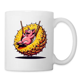 Ananas Swing Piggy - Mug blanc - blanc - Droite