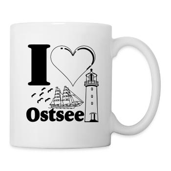 Ostsee , I Love Ostsee, Meer , Leuchturm ...(25) - Tasse - Weiß - Rechts