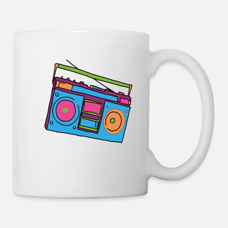 Hipster cassette recorder - Mug - white