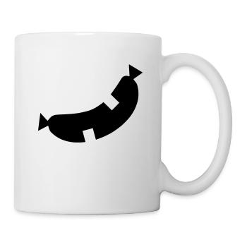 Glückliche Wurst - Tasse - Weiß - Rechts
