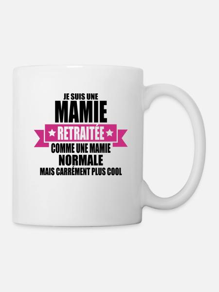 je suis une mamie retraitée - Mug blanc - blanc