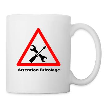 Attention bricolage - noir et rouge - Mug blanc - blanc - Droite