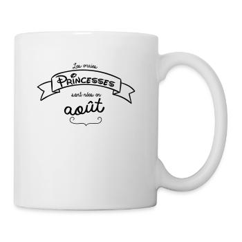 LES VRAIES PRINCESSES SONT NEES EN AOUT - Mug blanc - blanc - Droite