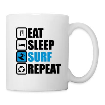 eat sleep surf repeat,Surf / Surfing / Surfer / - Mug - white - Right