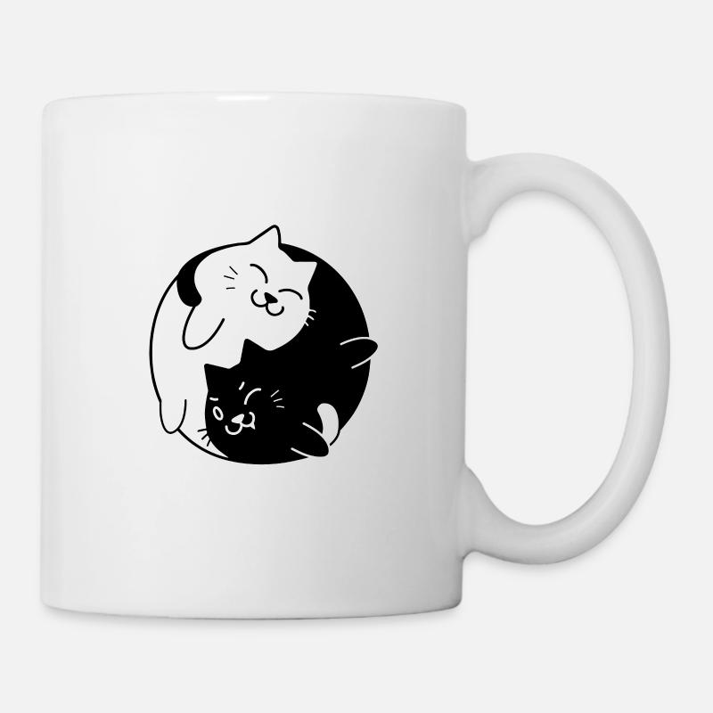 Yin Yang Cats Cute Tshirt for Cat Lovers - Mug - white