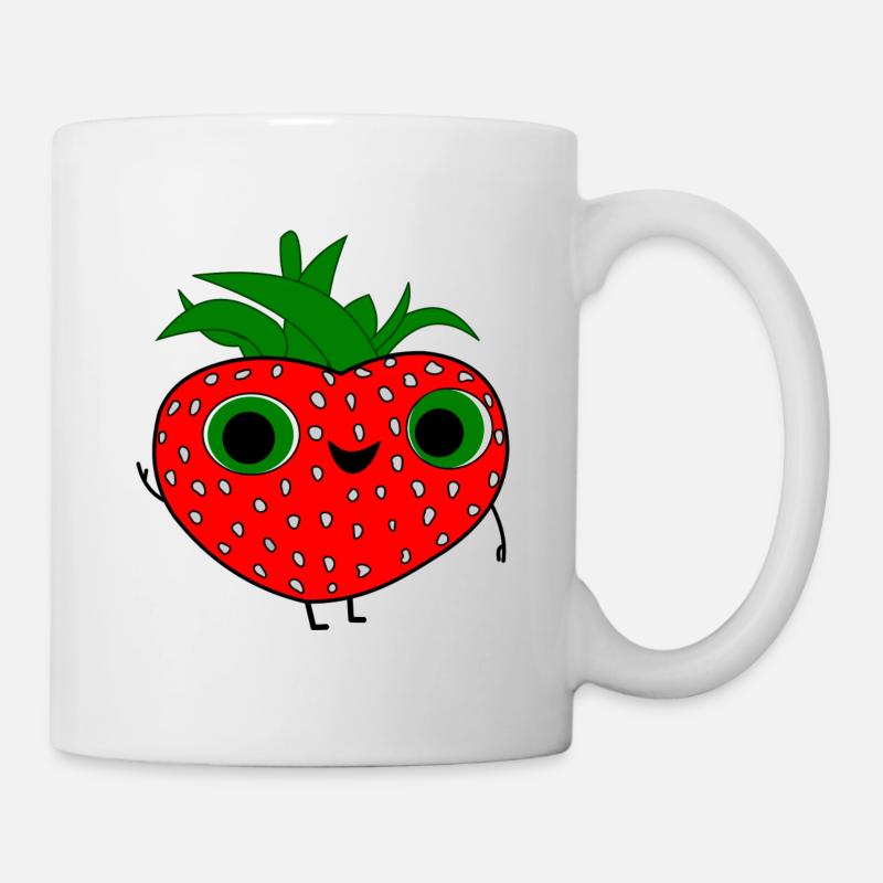Erdbeere - Tasse - Weiß