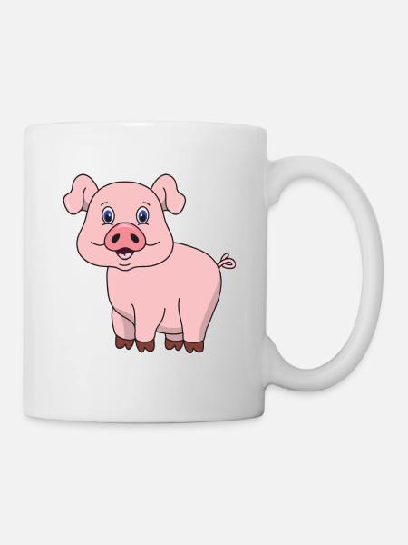 Cochon mignon mignon de porc frais - Mug blanc - blanc