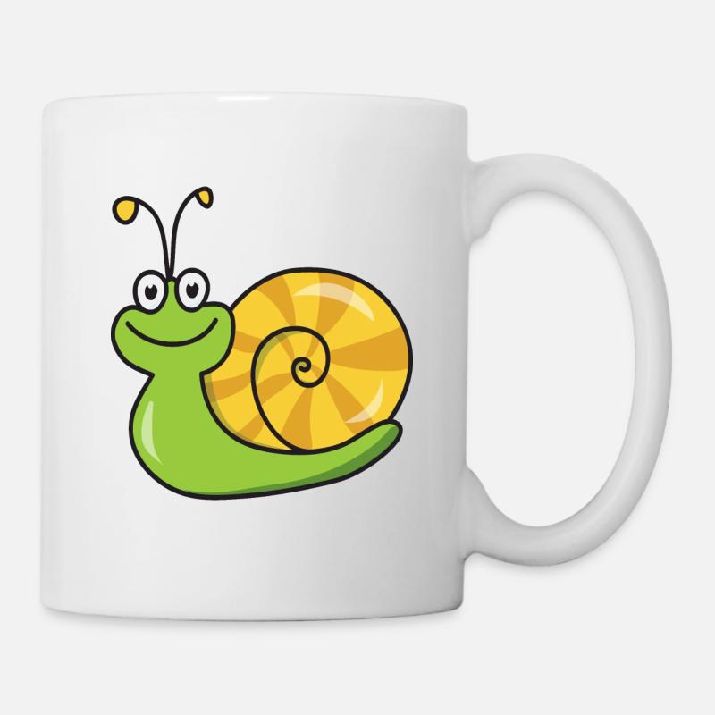Cute Funny Cool Snail Snail Shell - Mug - white