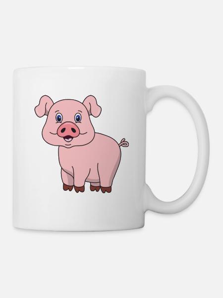 Schwein - Kop/krus - hvid