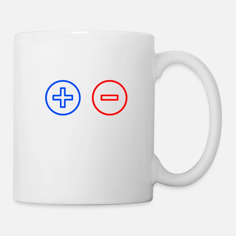 Plus moins - Mug blanc - blanc