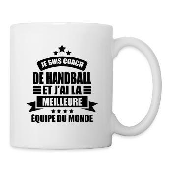 je suis coach de handball j'ai la meilleure équipe - Mug blanc - blanc - Droite