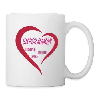 super maman fête des mères - Mug blanc - blanc - Droite
