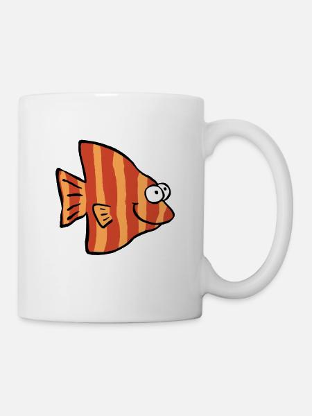 bandes poissons - Mug blanc - blanc