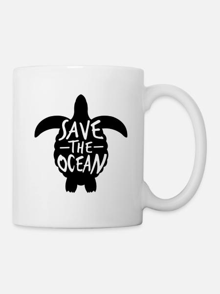 Save the ocean Schildkröte - Tasse - Weiß