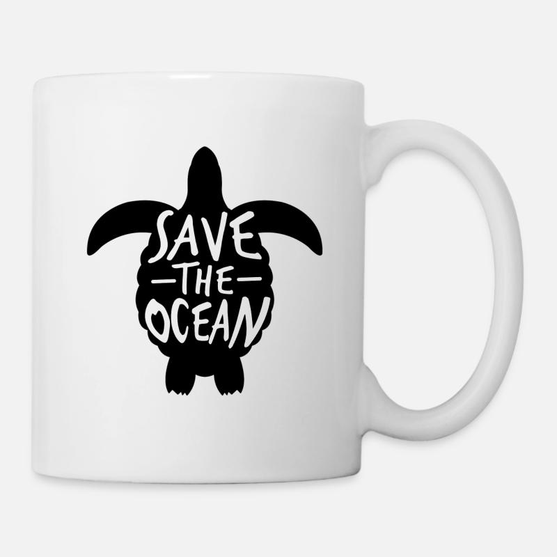 Save the ocean Schildkröte - Tasse - Weiß