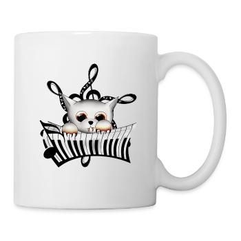 Katze Musik - Tasse - Weiß - Rechts