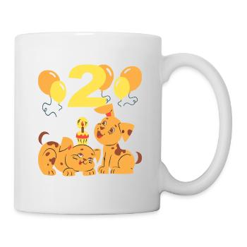 Hund Geburtstag Zweiter Geburtstagsparty - Tasse - Weiß - Rechts