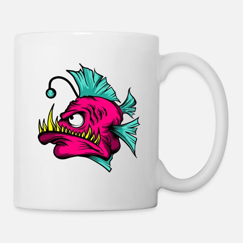 Anglerfisch Fisch Tiefsee - Tasse - Weiß