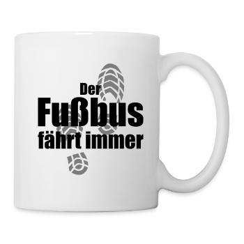 DER FUSSBUS FÄHRT IMMER WANDERN PILGERN PILGERPFAD - Tasse - Weiß - Rechts