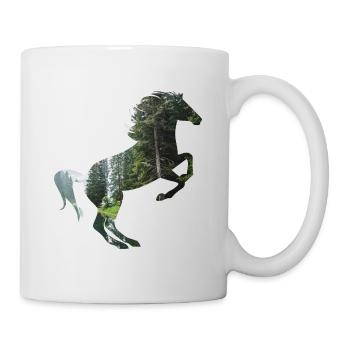 Pferd Natur Wald Wildpferd Reiten Reitsport - Tasse - Weiß - Rechts