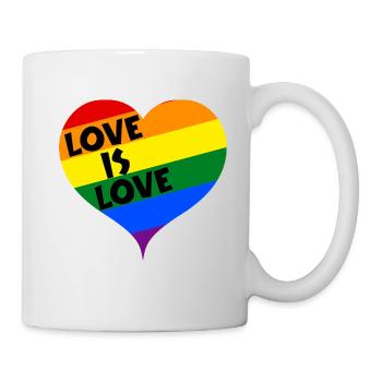 Love is Love Pride Gay Lesbienne Transgenre - Mug blanc - blanc - Droite