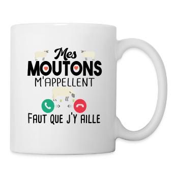 Mouton Brebis Agneau Ferme Cadeau Citations Humour - Mug blanc - blanc - Droite