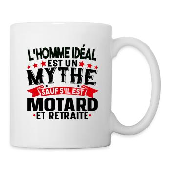Retraité Motard Moto Papy Retraite Humour Cadeau - Mug blanc - blanc - Droite