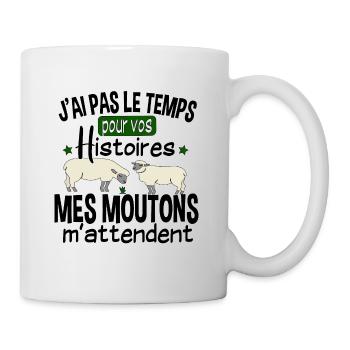 Mouton Moutons Brebis Fermier Berger Humour Noël - Mug blanc - blanc - Droite