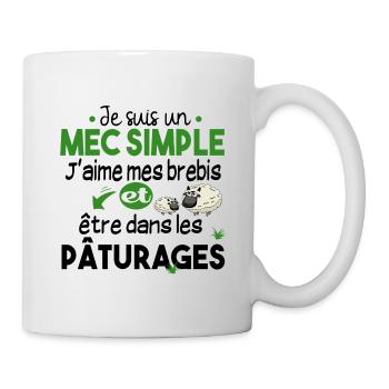 Brebis Mouton Laine Agneau Cadeau Ferme Agricole - Mug blanc - blanc - Droite