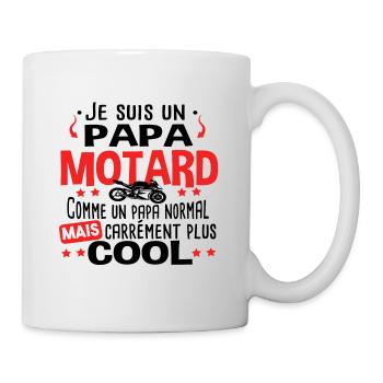 Papa Motard Moto Motocross Humour Cadeau Citations - Mug blanc - blanc - Droite